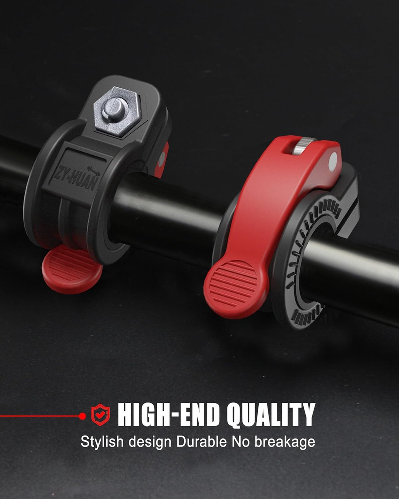 Adjustable 1-Inch Barbell Clips - Quick Release Locking Weight Clamps Pair