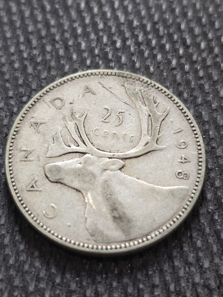 1948 Canada 25 twenty five cents SILVER - Quarter
