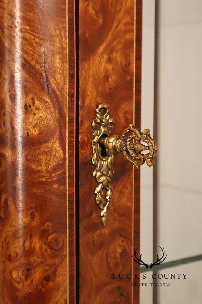 Walnut Marble Top Sideboard With Display Cabinets