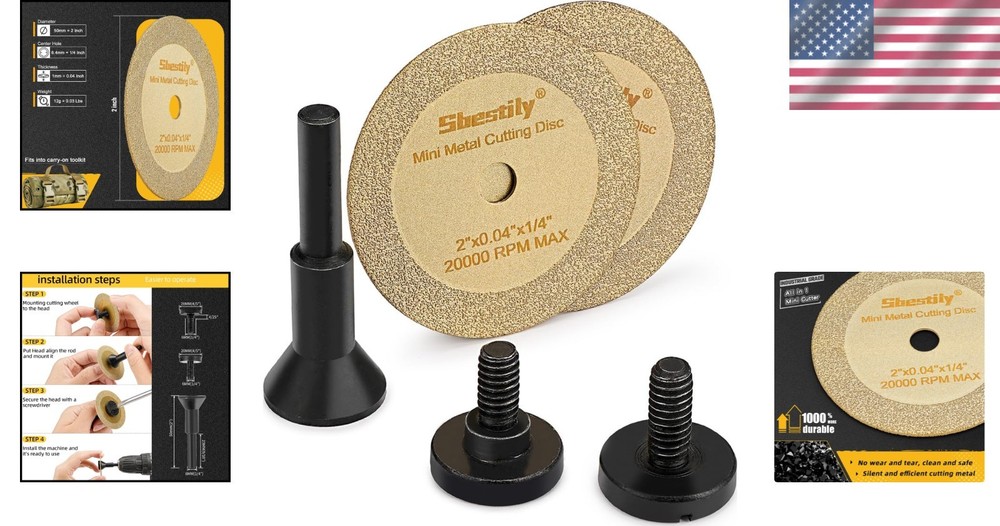 2-Inch Diamond Cutting Wheel Set for Die Grinder & Drill - High Precision