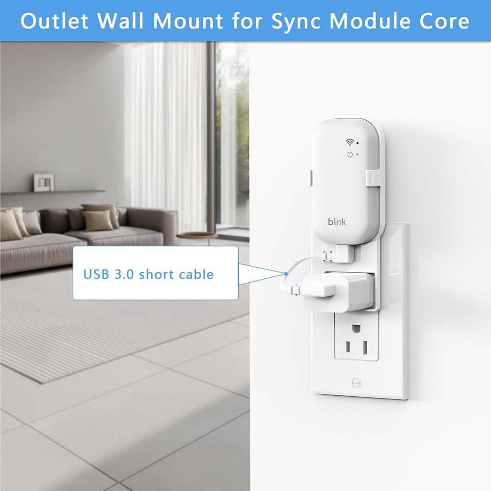 Outlet Wall Mount for Blink Sync Module Core, Sync Module Mount Holder for Blink