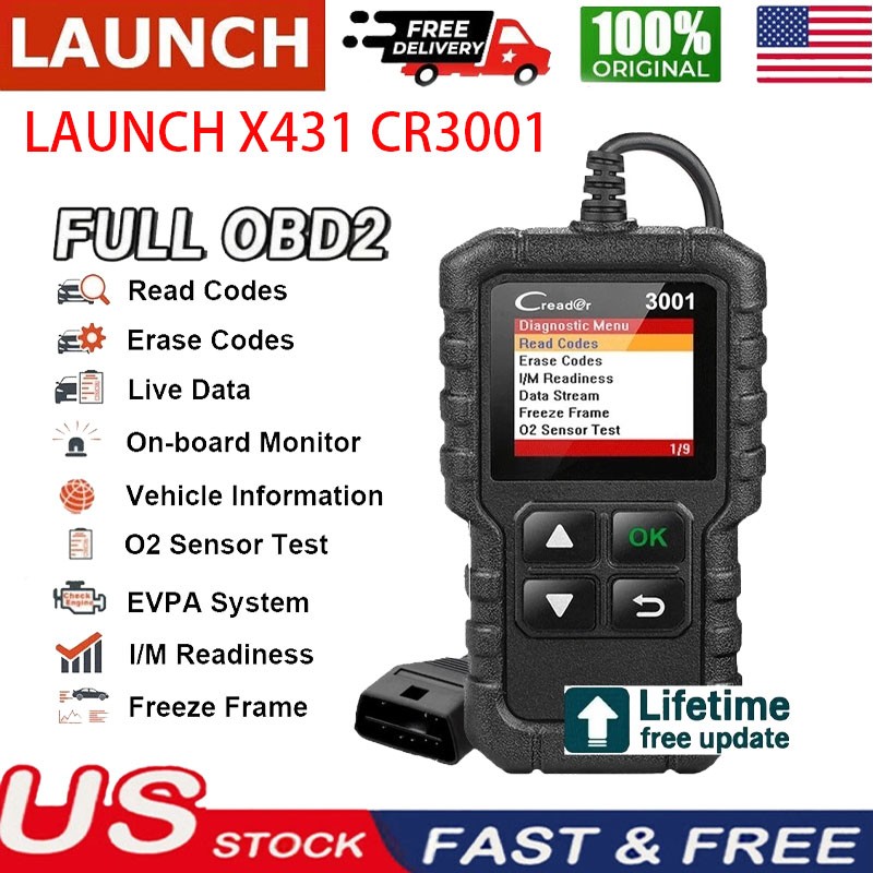 LAUNCH CR3001 Automotive OBD2 Scanner Code Readers Check Engine Diagnostic Tool*