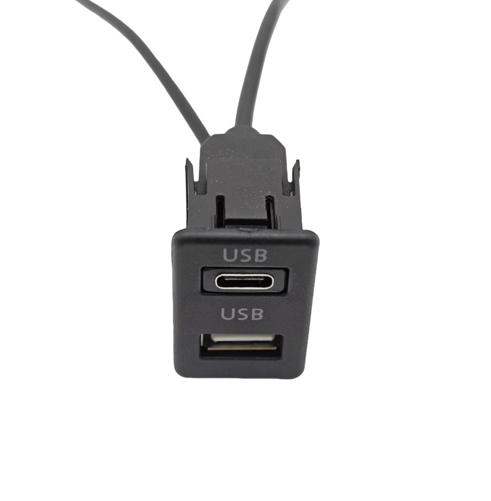 Car Interface Extension Cable Adapter Dual USB Port Socket Outlet Panel 145M