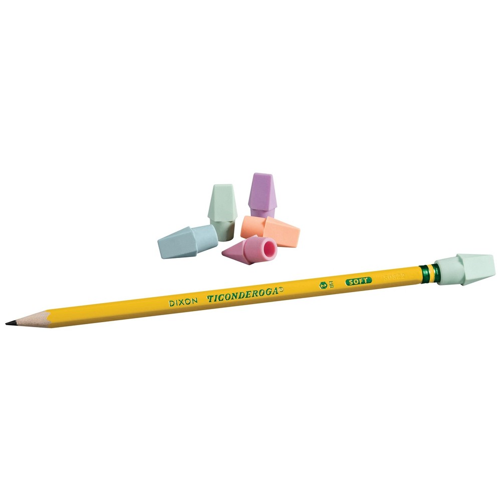 Pencil Cap Erasers, Assorted Pastel Colors, 10 Count