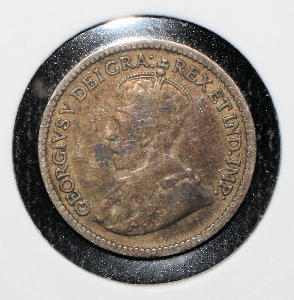 1912 Canada 5 Cent Silver Coin - 07965
