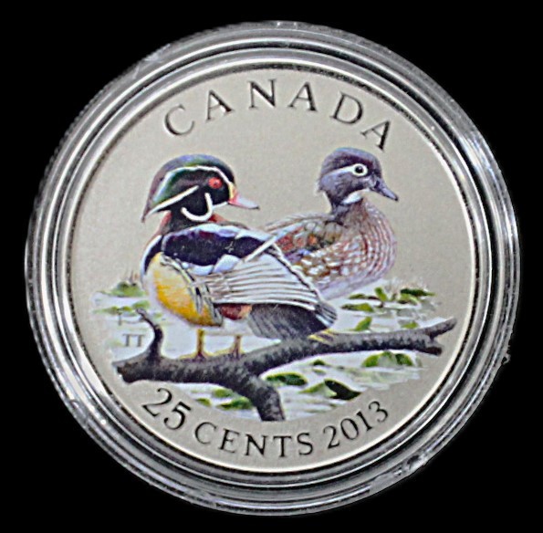 2013 Canada 25-Cent Colored Coin - Wood Duck