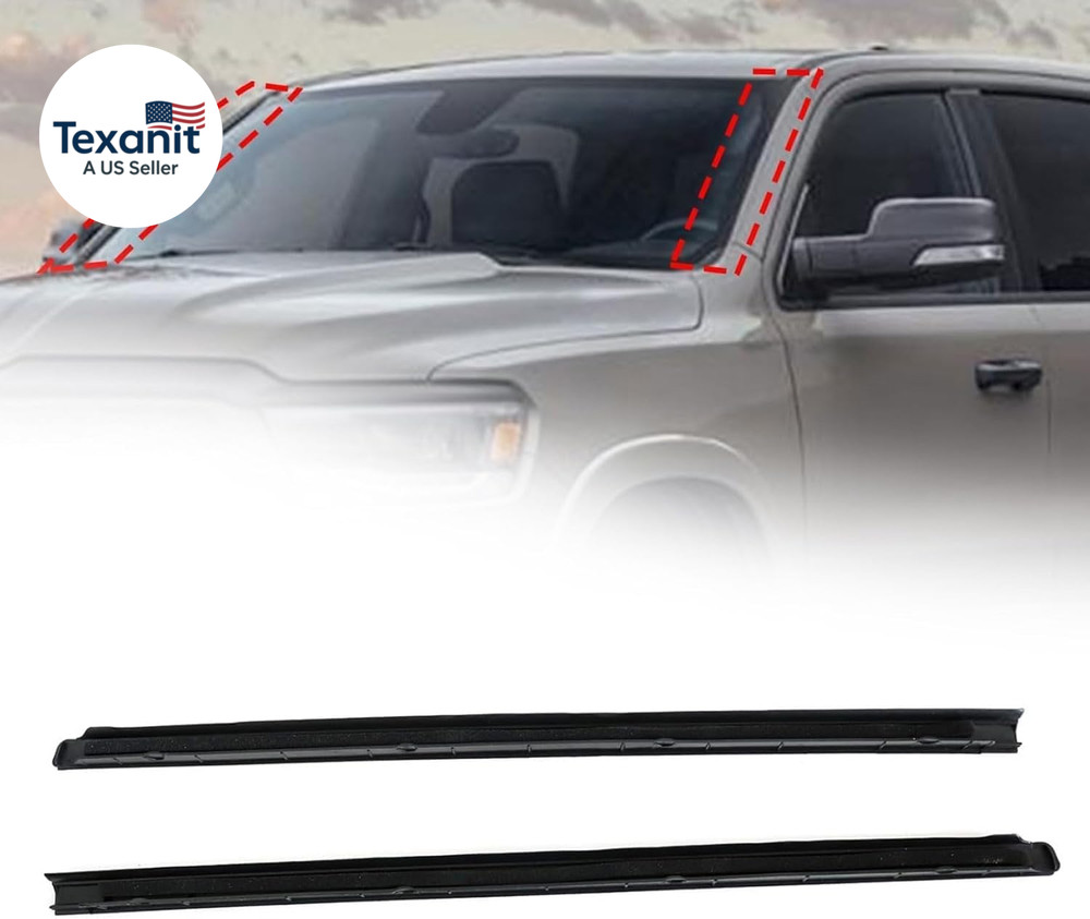 1Pair Front Right&Left Side Windshield Molding Strip Compatible with Dodge Ram 1