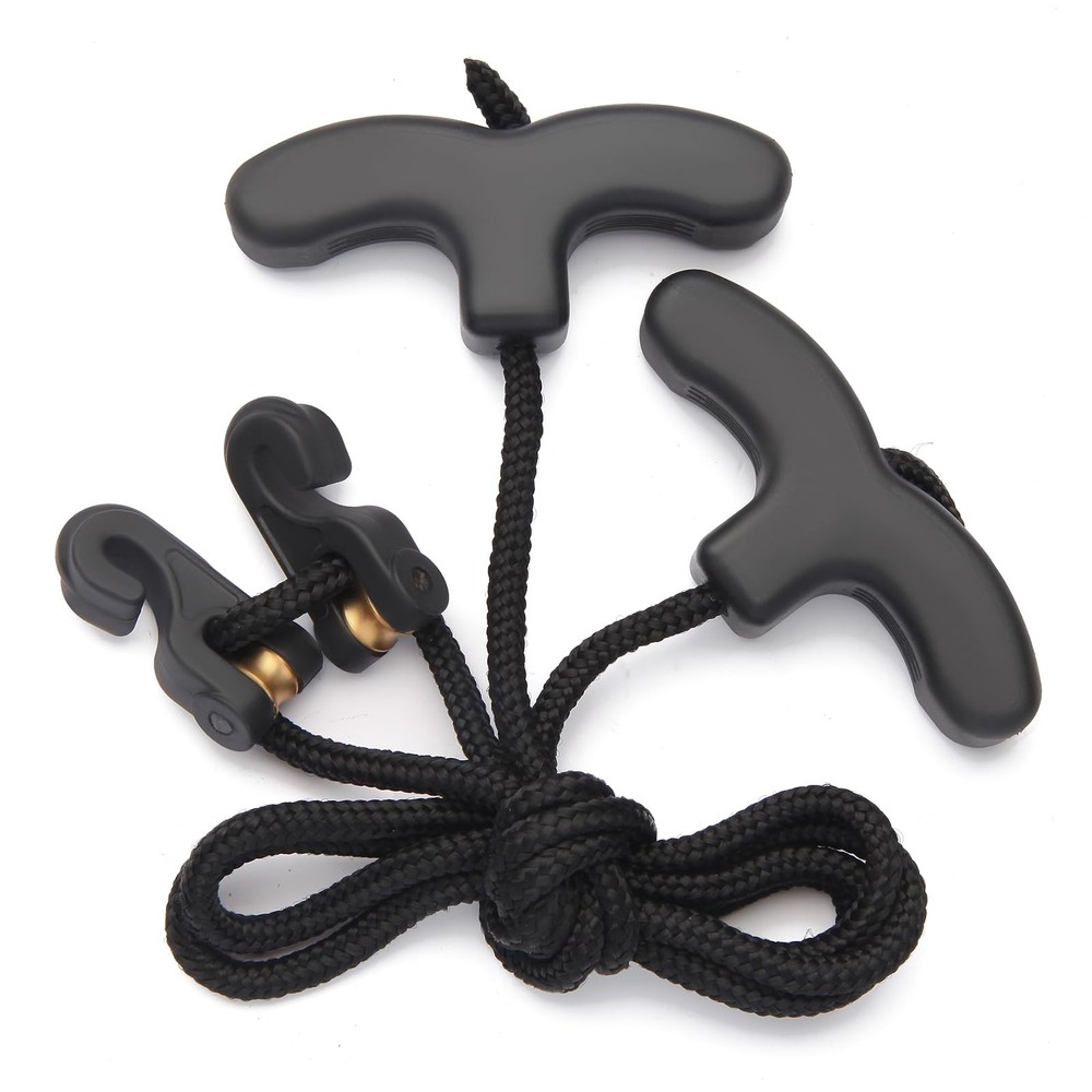 AHOSOUTLY Crossbow Pull Cord Cocking Rope Device Double Handle Black