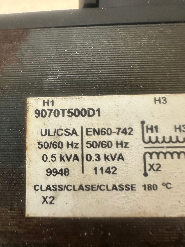 Square D 9070T500D1 Industrial Control Transformer