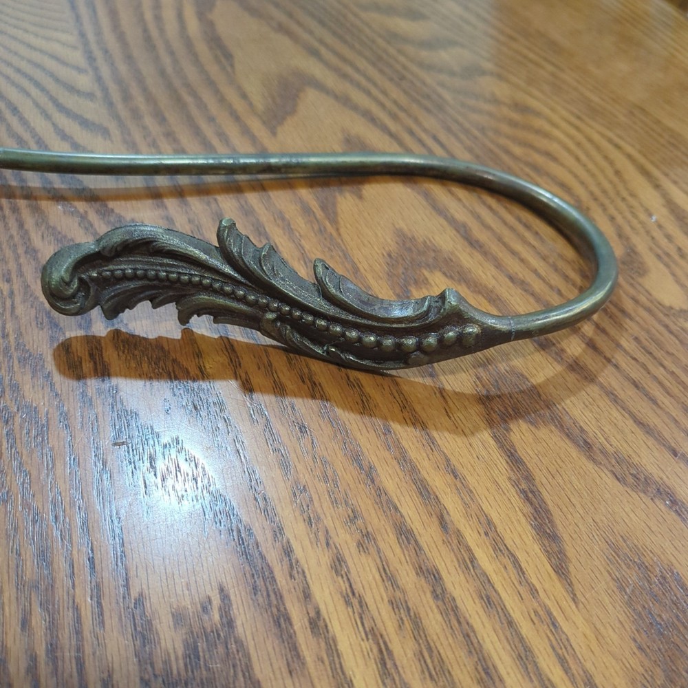 Large Vintage Brass Curtain Pull Back Hook. 16" Elegant Design.