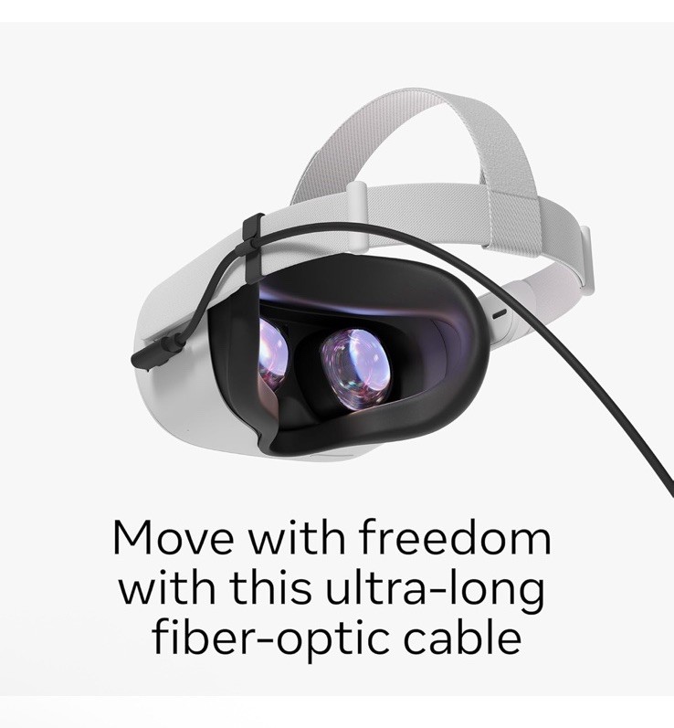 Meta Quest Link Cable - Virtual Reality Headset Cable for Quest - 16FT (5M)