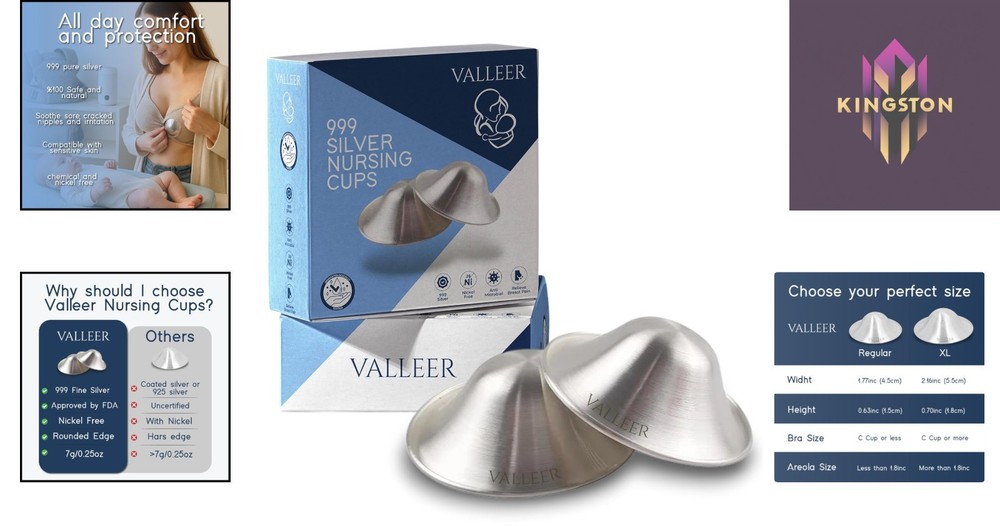 Anatomical Silver Nursing Cups for Sore Nipples – Safe & Comfortable Solution