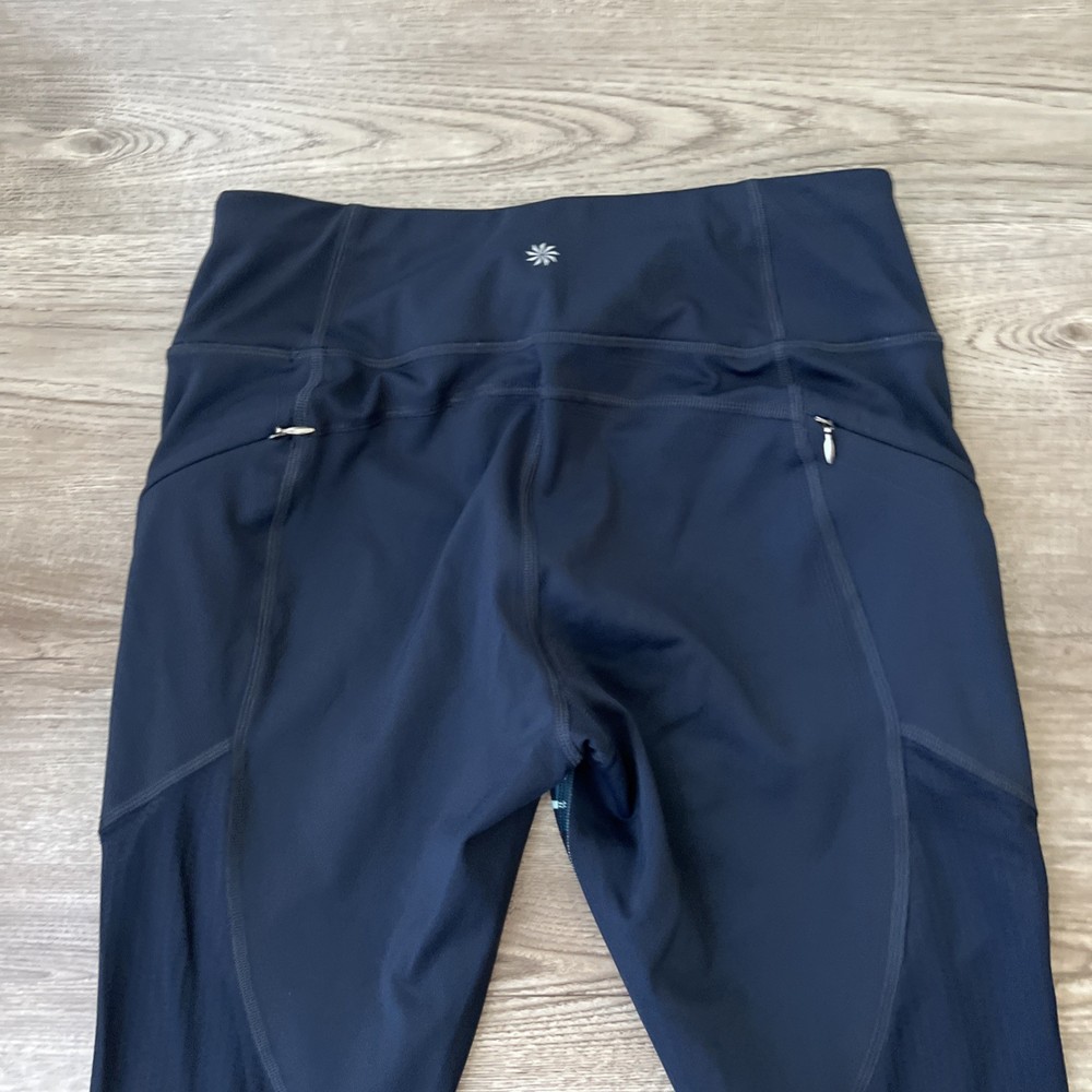 Athleta Crop Leggings Womens Medium Navy Patterns