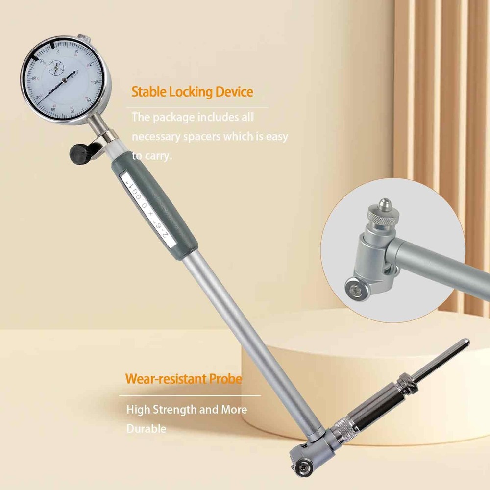 YuYBrightmi Dial Indicator Bore Gage 2" - 6" Range(0.001"), Indicator...