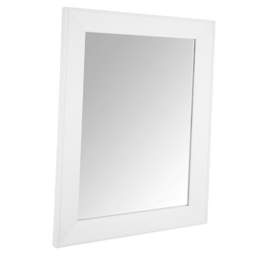Rectangular Wall Mirror 12" x 16" Beveled Framed Mirror for 16"L x 12"W White