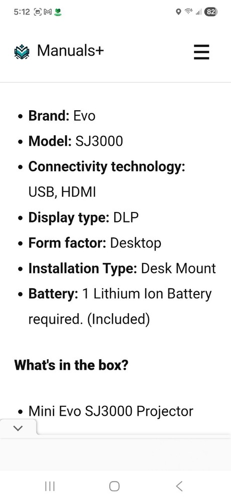 Evo SJ3000 Smart Mini Projector
