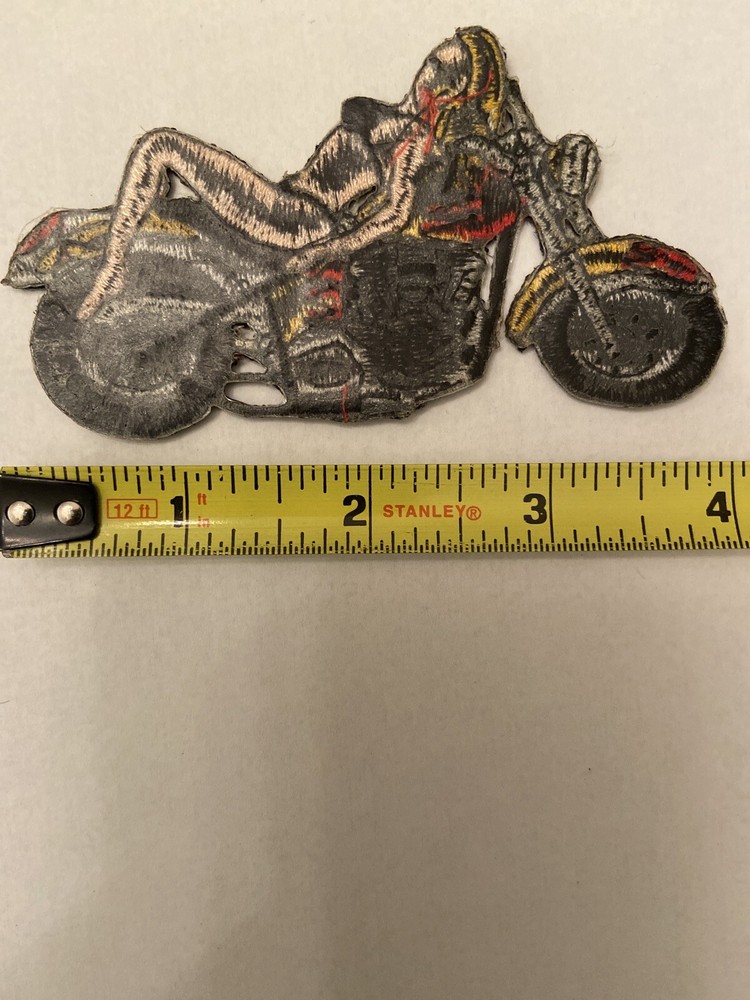 Bikini Girl On Motorcycle Patch.