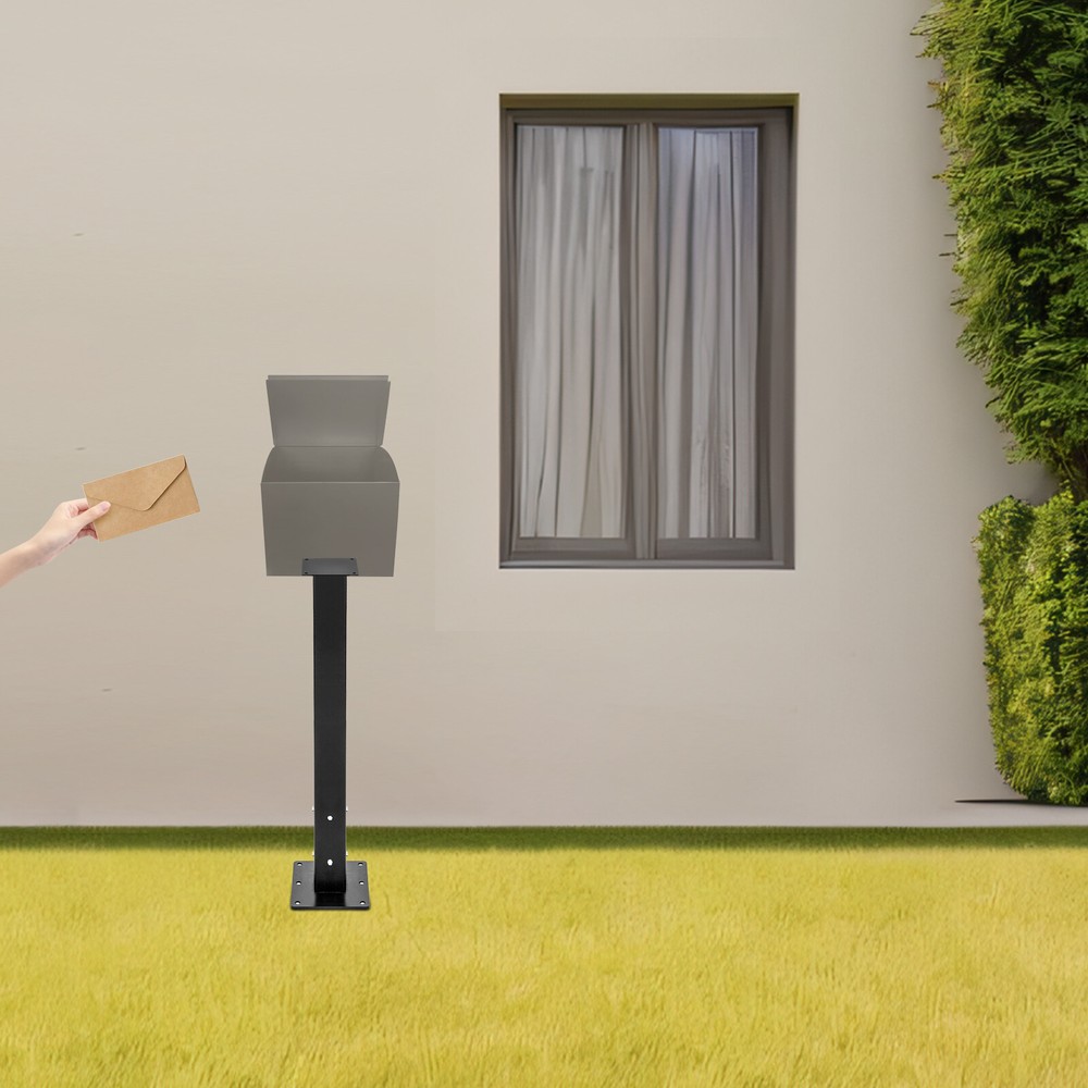 Mailbox Post with Post Base Mailbox Mounting Post Mailbox Post for Outside Black