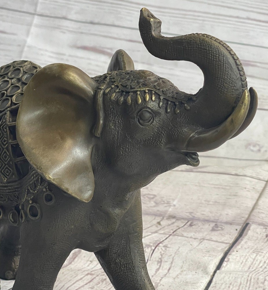 ELEPHANT BRONZE STATUE LOST WAX METHOD, SIGNED: Milo HOME OFFICE DECOR ARTWORK