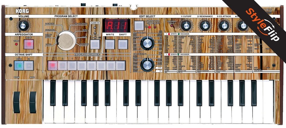 Korg microKorg | Wood 4 | Protective Decal | StyleFlip Skins