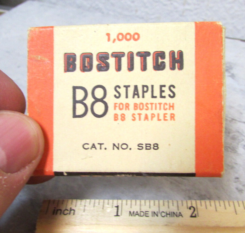 Vintage Empty old box Bostitch B8 staples, nice graphics, fun decor box