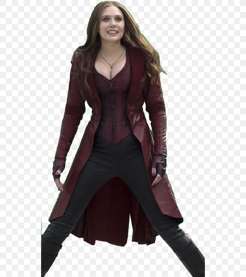 MARVELS SCARLET WITCH ELIZABETH OLSEN RUBY RED BUSTIER & SIGNED PHOTO W COA"S