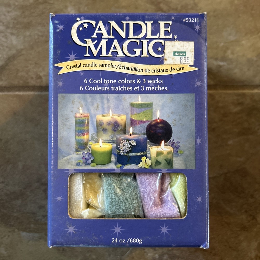 VINTAGE CANDLE MAGIC NEW CRYSTAL CANDLE SAMPLER candle making kit