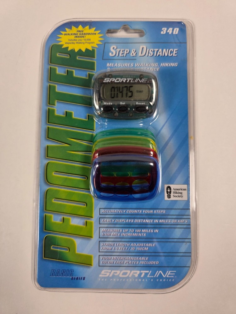 Sportline Pedometer Step & Distance Counter Basic Model 340 interchangeable face