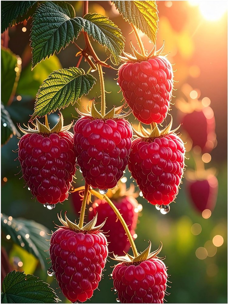 Tile Mural Ripe Raspberry Juicy Berries Kitchen Wall Backsplash Marble Ceramic