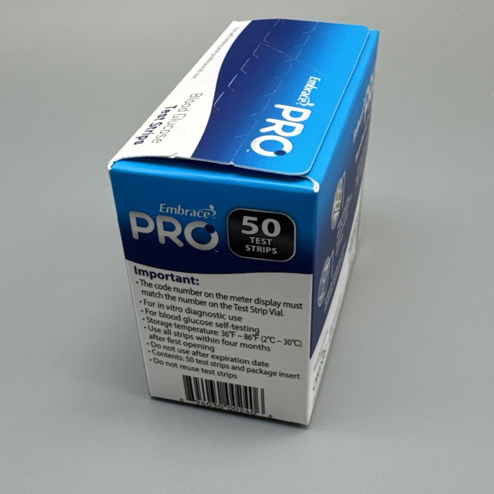 Embrace Pro Blood Glucose Test Strips - 50 Count
