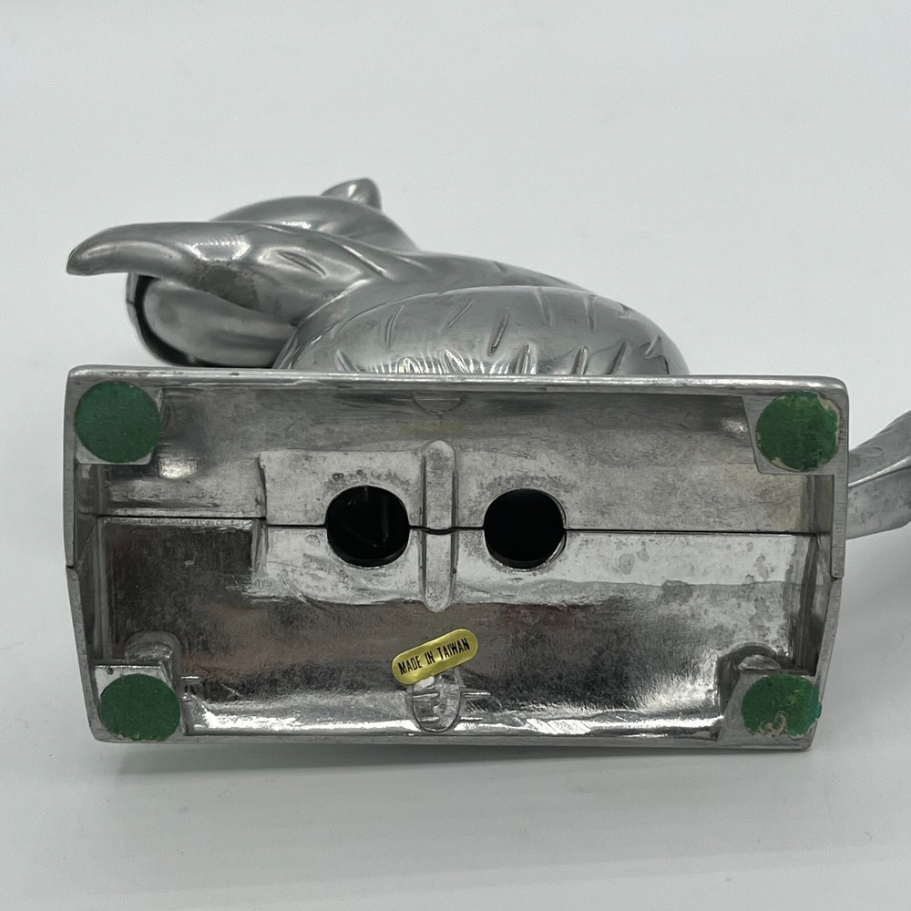 Squirrel Nutcracker Davy Crackit Cast Aluminum Silver Tone Lever Tail Retro