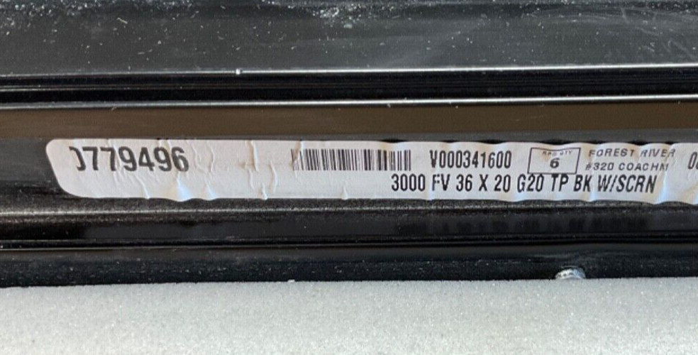 Lippert RV Frameless Window 36" x 20" W/ Window Crank NO TRIM RING