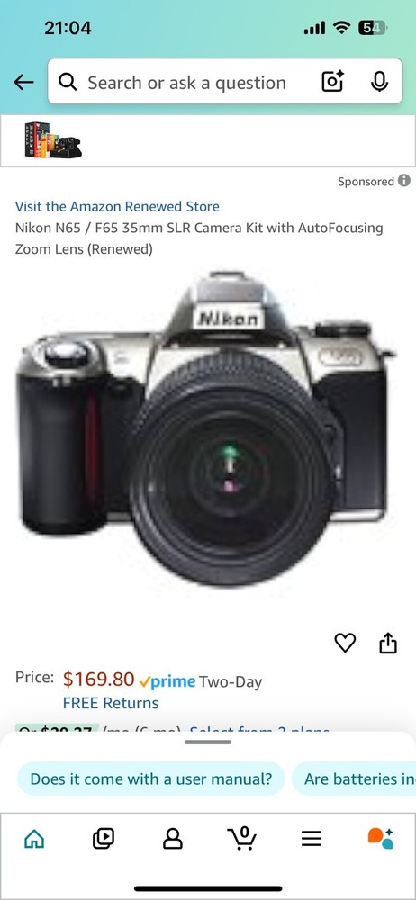 Nikon N65 Camera