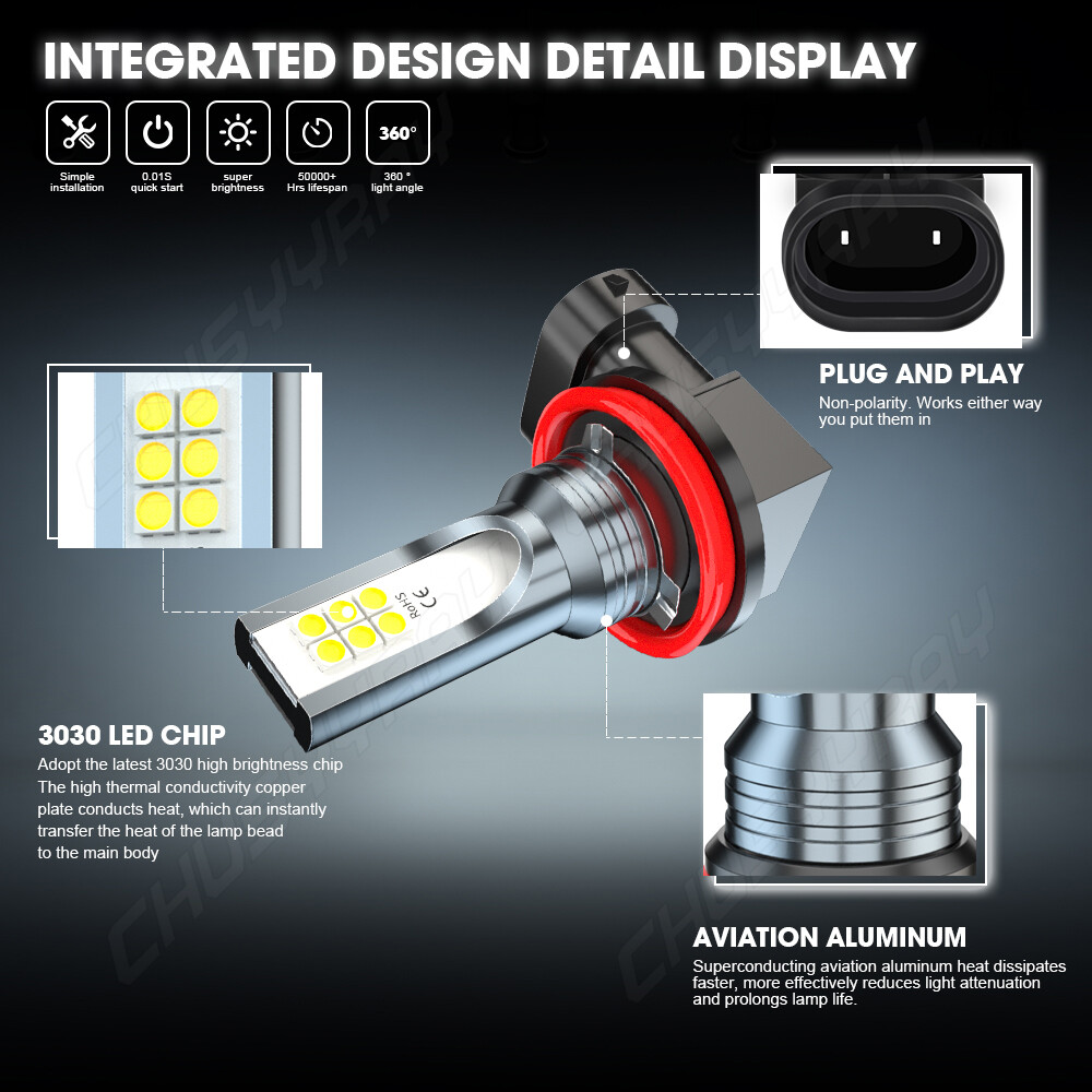 For Cadillac SRX 2010-2016 - LED Headlight Kit High & Low Beam Combo 8000K Bulbs