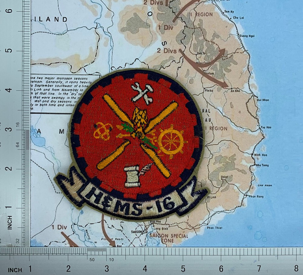 PATCH , USMC Marine H & MS 16 Vietnam War Patch , S8