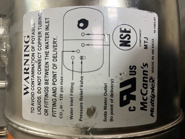 MCCANNS CARBONATOR TANK E2 01/25