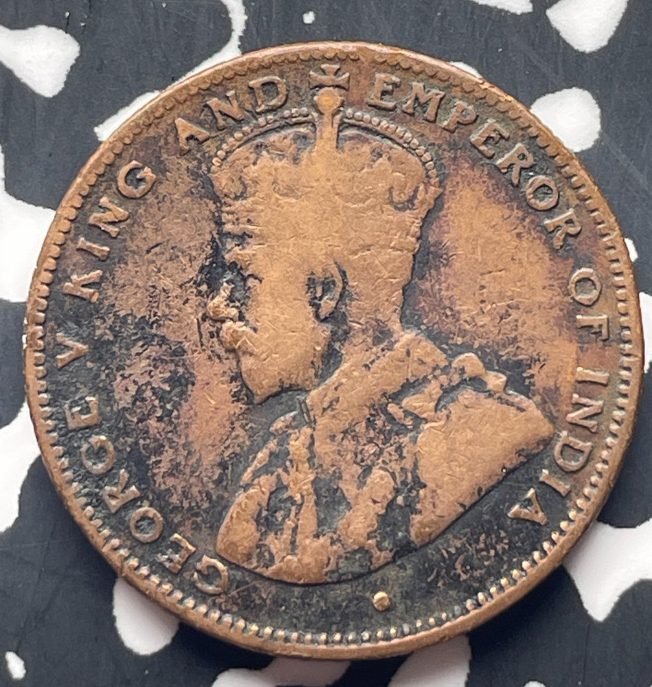 1916 Straits Settlements 1/2 Cent Half Cent Lot#T8917