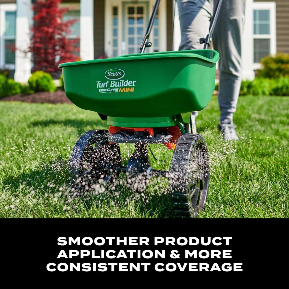 Scotts Turf Builder EdgeGuard Mini Broadcast Spreader - Single Pack, Green