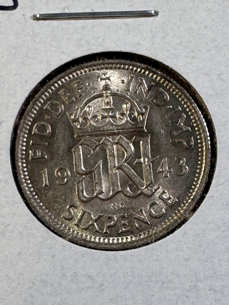 1943 Great Britain Silver 6 Pence