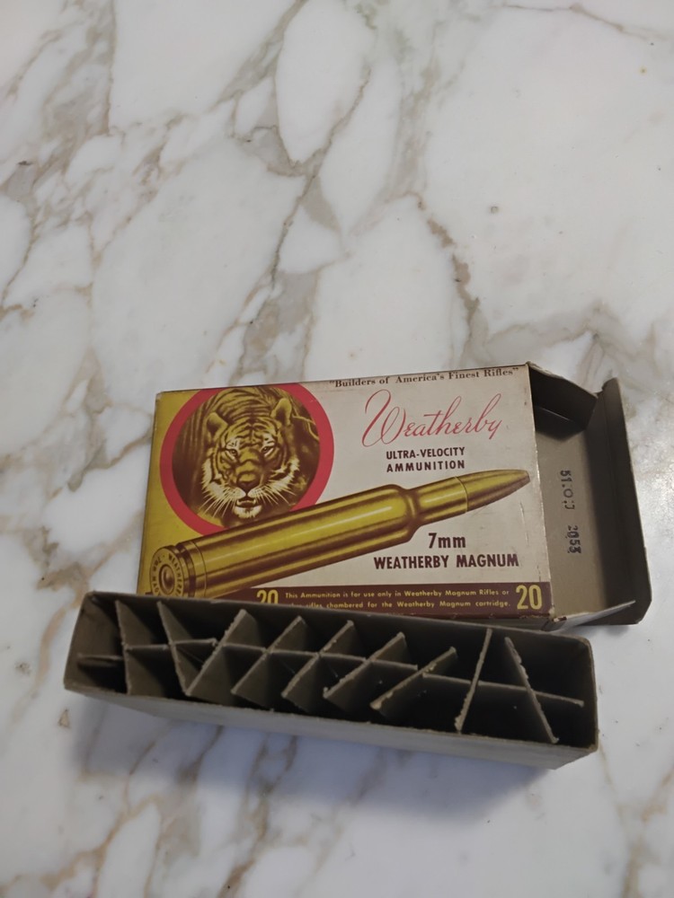 Weatherby 7mm Magnum Empty Ammo Box