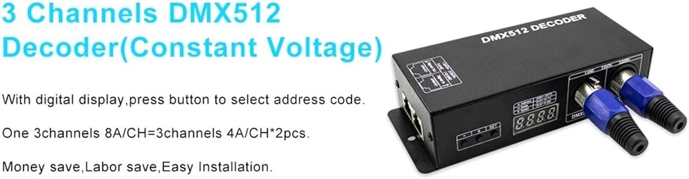 High Power Dmx Led Decoder Controller Led DMX 512 Dimmer Driver DC12V-24V for...