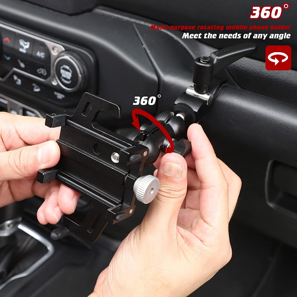 Car A-Pillar Phone Holder Mount Bracket Anti-Shake Multifunction for Universal