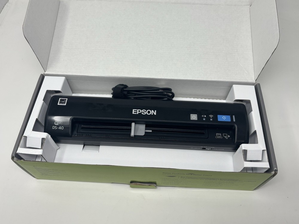 Epson WorkForce DS-40 Portable Compact Wireless Color Document Scanner Open Box