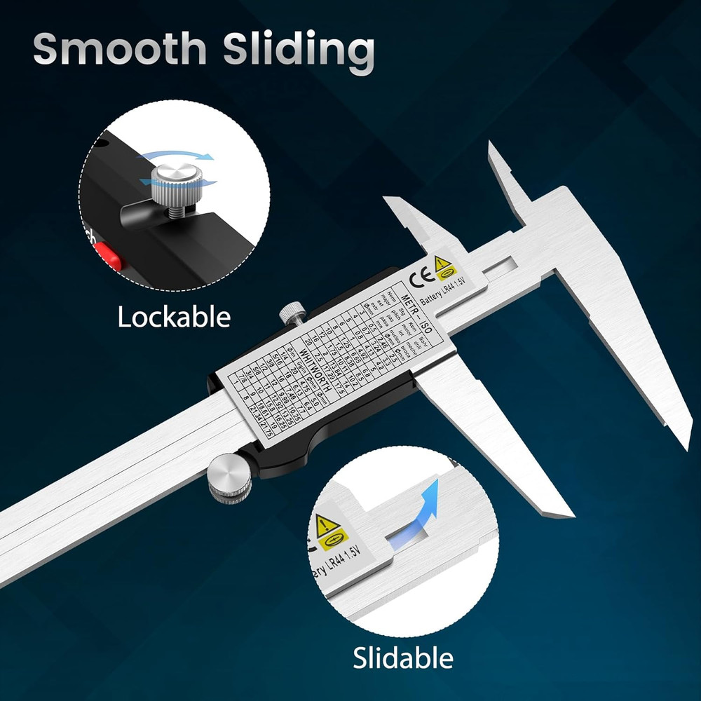Digital Caliper 12 Inch, Caliper Measuring Tool with Large LCD Screen, Inch/Mm,