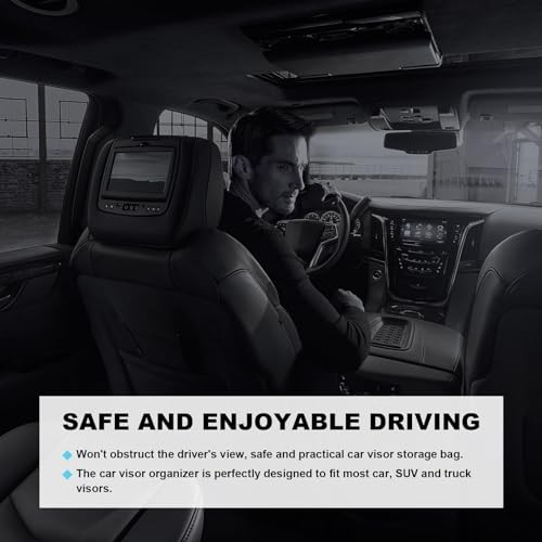 Car Sun Visor Organizer, Tactical Nylon Vehicle Visor Panel Storage Khaki