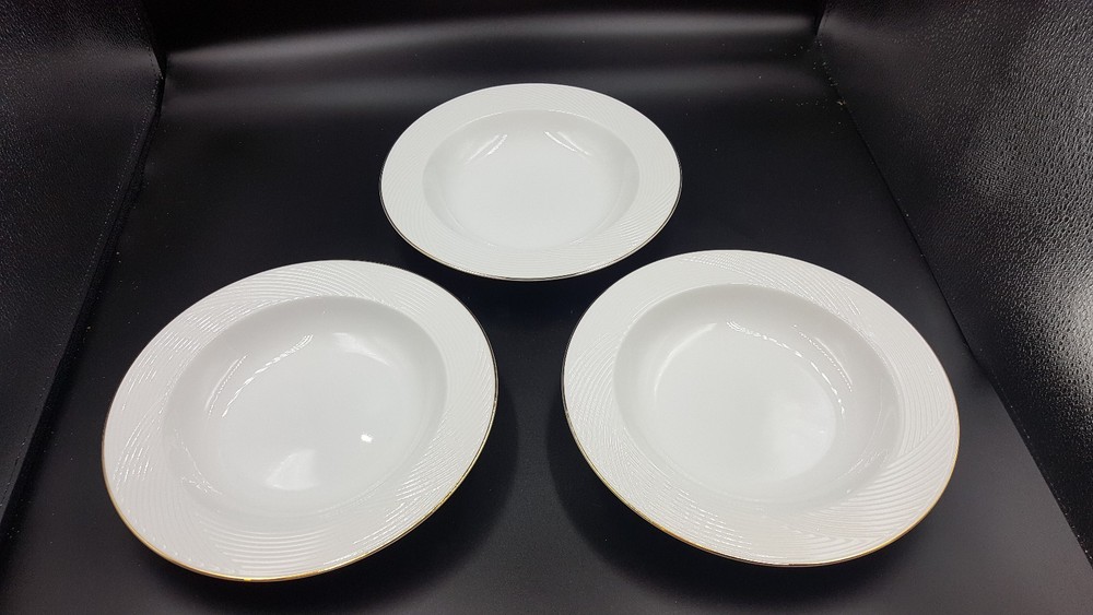 Dansk Brocade Gold 3 Soup Bowls