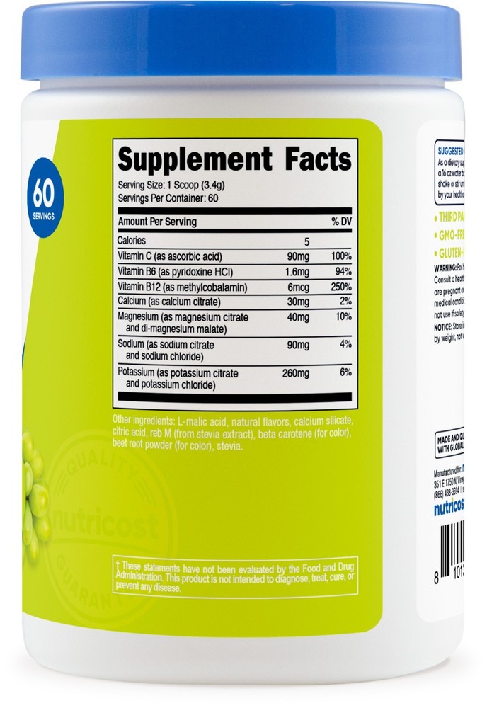 Nutricost Electrolytes Complex Powder (Orchard Blast) 60 Servings - Zero Sugar
