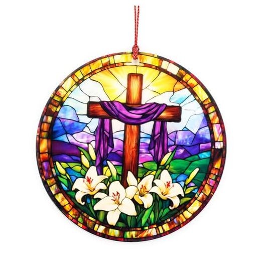 He is Risen Easter Decor – Religious Easter Cross Decoration for Easter Egg 1