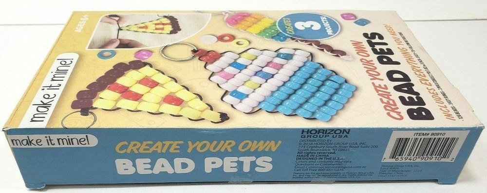 Bead Work Make It Mine Create Your Own Bead Pets Projects DIY Key Ring NEW Box