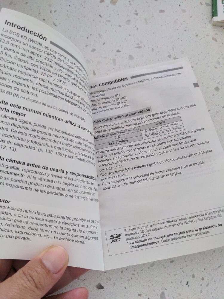 Canon EOS 6D Original Manual In Spanish